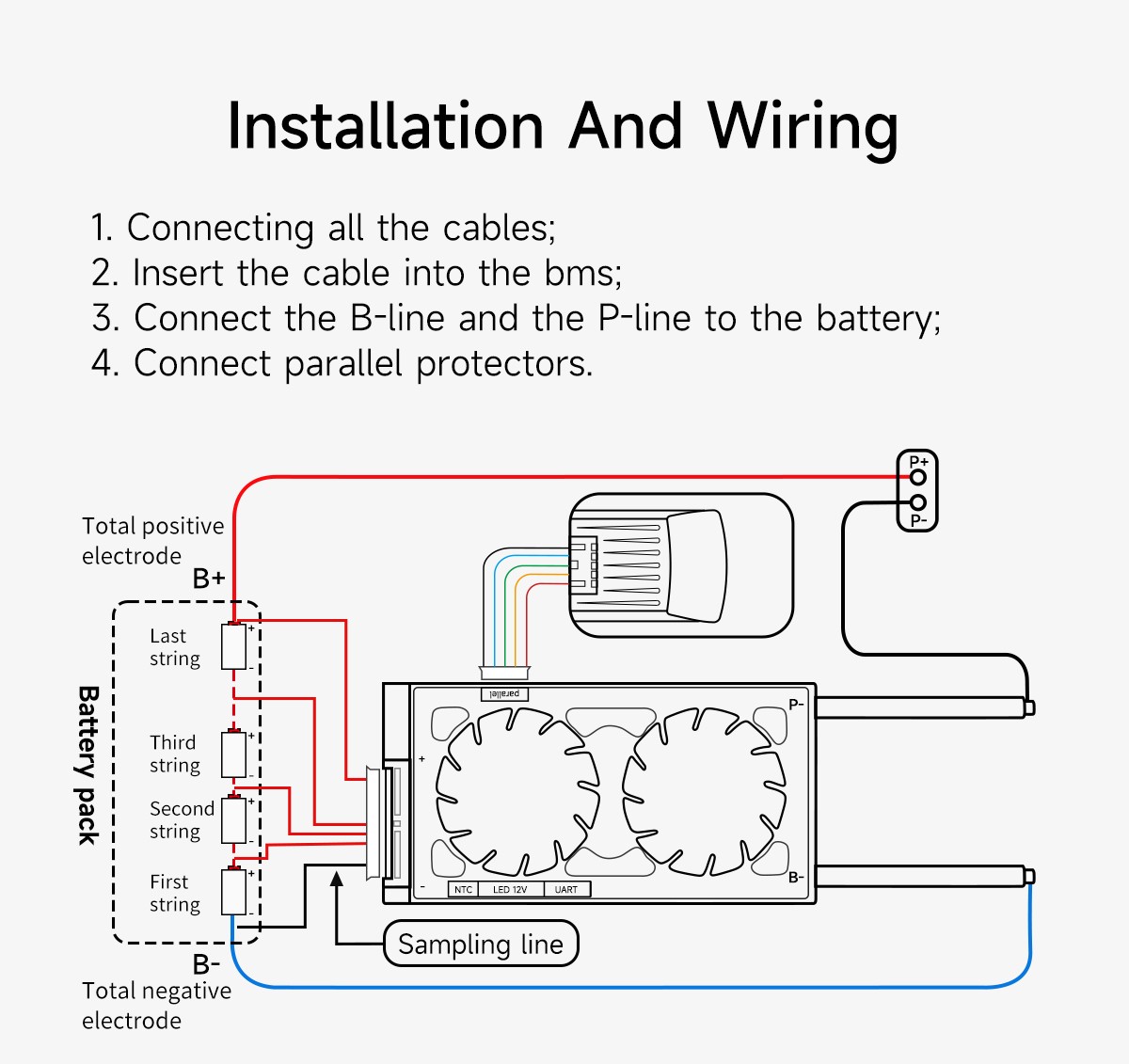 بي إم إس lifepo4 4s 100a 12v