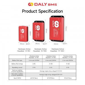 Bms With Active Cell Balancing DALY 3S to 16S 1A Hardware Active Balancer